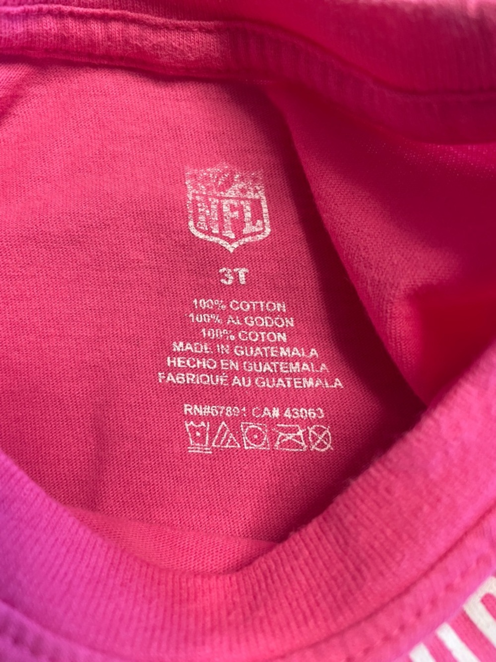 NFL Pittsburgh Steelers Pink Long Sleeve Cotton T-shirt Size 3T - Picture 4 of 4
